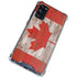 Canadian Flag Dark Wood Galaxy S20 FE Clear Case